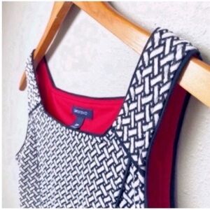 Black & White Sleeveless Skater Dress Petite